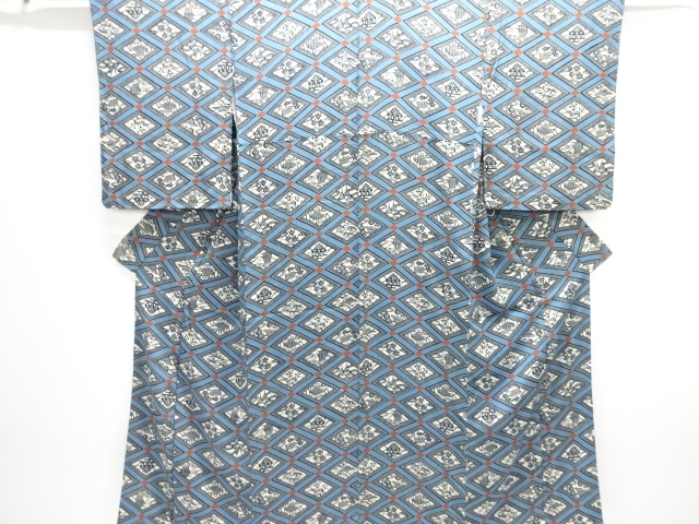 JAPANESE KIMONO / ANTIQUE TAISHO-ROMAN NISHIKI KIMONO FOR SUMMERKIMONO